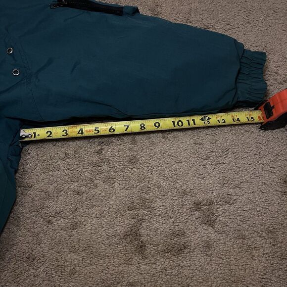 RARE VTG London Fog Puffer Jacket Men’s L 80s 90s Green Aztec Lining Coat - Picture 11 of 11